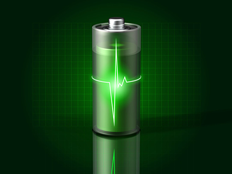Batterie unter Strom